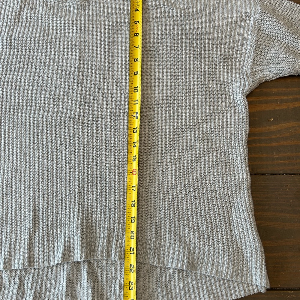 American Eagle Grey Long Sleeve Ribbed Knit Oversize Sweater Size XL Wool Blend - Picture 10 of 13
